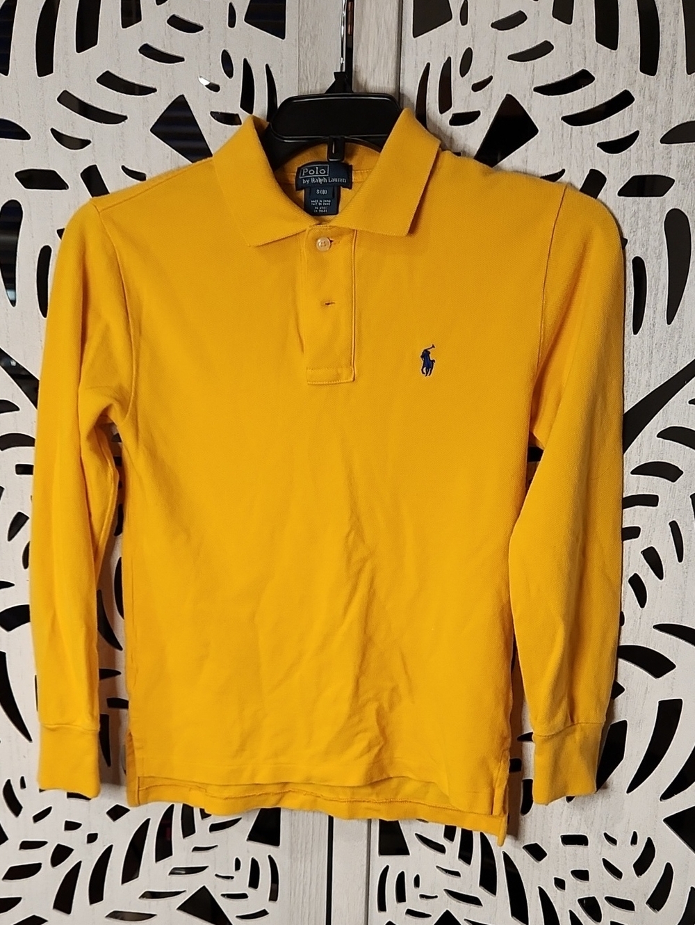 Ralph Lauren Kids Long-Sleeve Polo Shirt - Yellow with Navy Pony